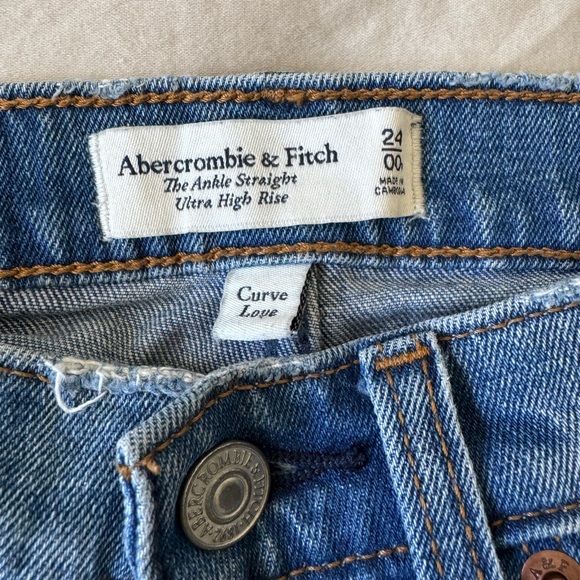 Abercrombie Curve Love Ankle Straight Jeans - Size 24 - Picture 1 of 3